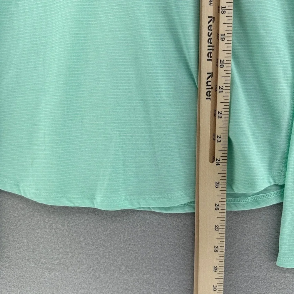 Under Armour HeatGear Run Quarter Zip Pullover Mint Green Striped SZ M Thumbhole - Picture 7 of 8